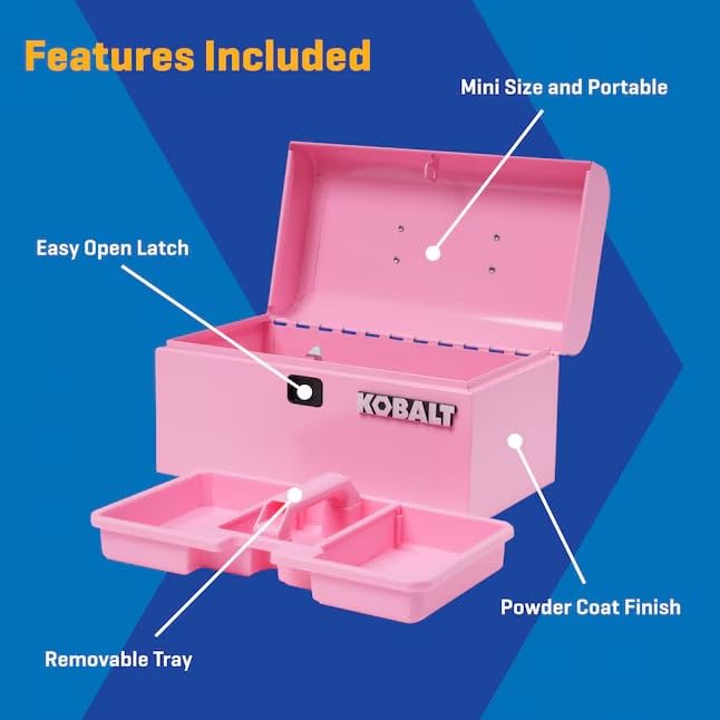 K.balt Retro Portable Mini Toolbox Pink Steel Tool Box - color: Pink, size: Retro