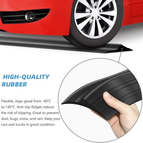 Jin&Bao Universal Garage Door Threshold Seal Strip 20FT Kit, Bottom Waterproof Rubber Weather Stripping Replacement（Black, 2 Adhesive） - color: Black, size: 20 Feet