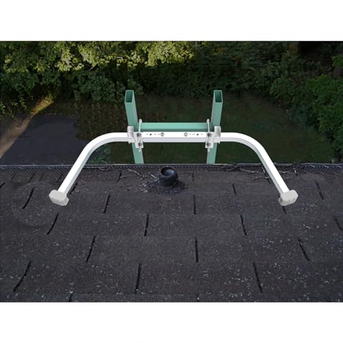 Ladder Stabilizer,Heavy Duty Aluminum Extended Ladder Accessory for Roof Gutter Guard Cleaning Tools,Ladder Stand-Off Wing Span/Wall Ladder Hooks with Non-Slip Rubber Bottom pad.(Patent) - color: Silver Gray-Aluminum