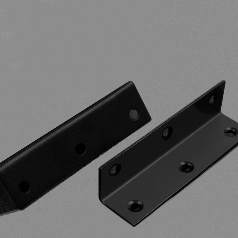 8PCS L Bracket 3.2"x0.9" Stainless Steel Corner Brace Heavy Duty 90 Degree Corner Fastener Black Large Angle Brackets for Wood Furniture Bedframe Cabinet Drawer Chair with Mounting Screws - size: 8pcs 3.2"x0.9"