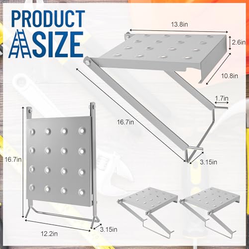 LEIFIDE 1 Pcs Ladder Work Platform – 400 Lbs Heavy Duty Non-Slip Platform Tray, Stable Standing Surface for Painters, DIY & Home Projects – Quick Install, Space Saving, Fit for Most Ladder