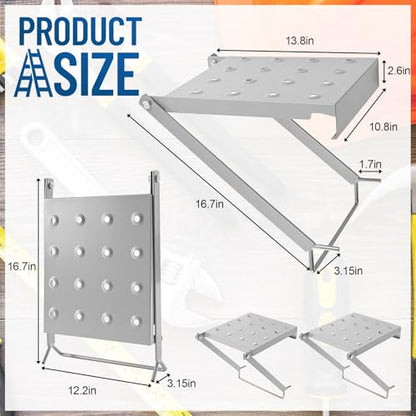 LEIFIDE 1 Pcs Ladder Work Platform – 400 Lbs Heavy Duty Non-Slip Platform Tray, Stable Standing Surface for Painters, DIY & Home Projects – Quick Install, Space Saving, Fit for Most Ladder