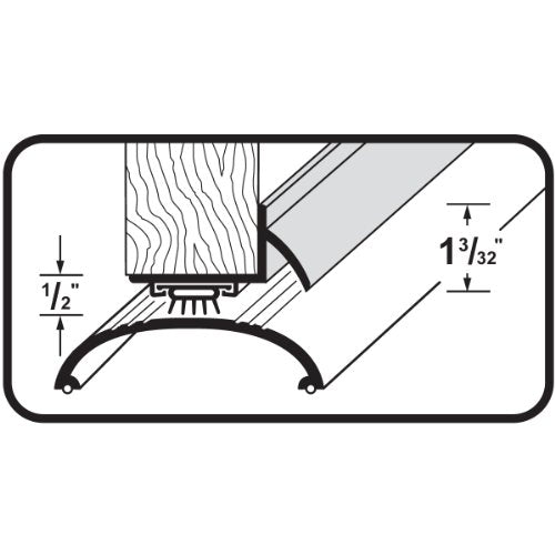M-D Building Products 48998 36 in. Satin Nickel Aluminum L-Shape Screw-on Under Door Seal - color: Satin Nickel