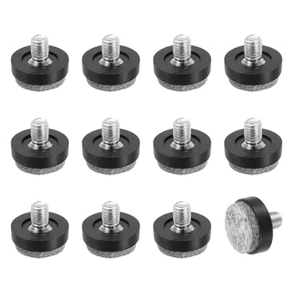 uxcell 12 Pcs Adjustable Furniture Leg Levelers, M8 x 1" x 0.4" Threaded Screw-in Leveling Feet Pad Floor Protector for Tables Cabinets Chairs Sofa Outdoor Furniture Feet, Black - size: M8 x 1" x 0.4"