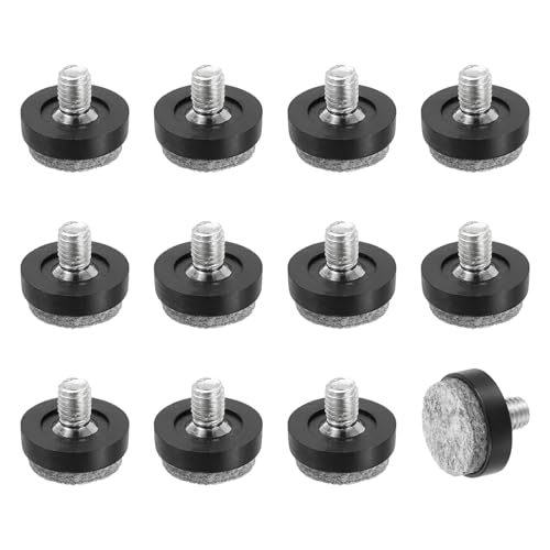 uxcell 12 Pcs Adjustable Furniture Leg Levelers, M8 x 1" x 0.4" Threaded Screw-in Leveling Feet Pad Floor Protector for Tables Cabinets Chairs Sofa Outdoor Furniture Feet, Black - size: M8 x 1" x 0.4"