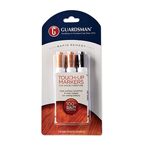 Guardsman Wood Furniture Markers, Furniture Scratch Repair Kit for Wood Floors, Cabinets, Chairs, and Furnishings, 3 Colors