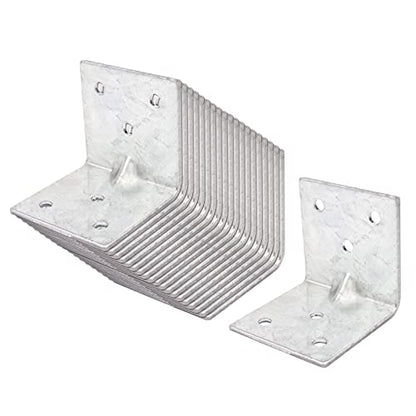 20 PCS 1-7/8" L x 1-7/8" W x 1-7/8" H Steel L Right Angle Bracket, Reinforcing Rib Corner Brace for Wood Furniture, Lumber Connector, Max Load 44LB - size: 1-7/8" x 1-7/8"