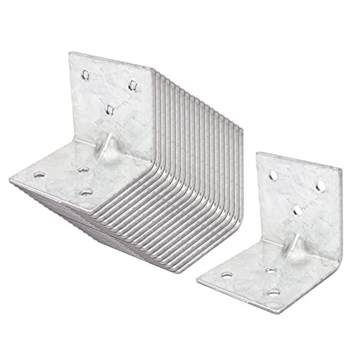 20 PCS 1-7/8" L x 1-7/8" W x 1-7/8" H Steel L Right Angle Bracket, Reinforcing Rib Corner Brace for Wood Furniture, Lumber Connector, Max Load 44LB - size: 1-7/8" x 1-7/8"