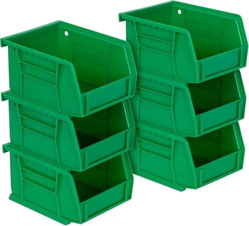 Akro-Mils 30210 AkroBins Plastic Storage Bins, Space-Saving Stackable Bins for Garage, Pantry, Craft Organization, 5" x 4" x 3", Grey, 6-Pack - color: Green, size: 6 Pack
