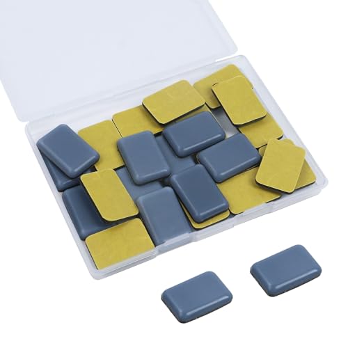 MY MIRONEY 24PCS 1.4" x 1" Chair Sliders Blue Rectangle Self-Adhesive Furniture Slider Gliders Floor Protector Pads with a Clear Plastic Box - style: 1.4" x 1"; Blue; 24PCS