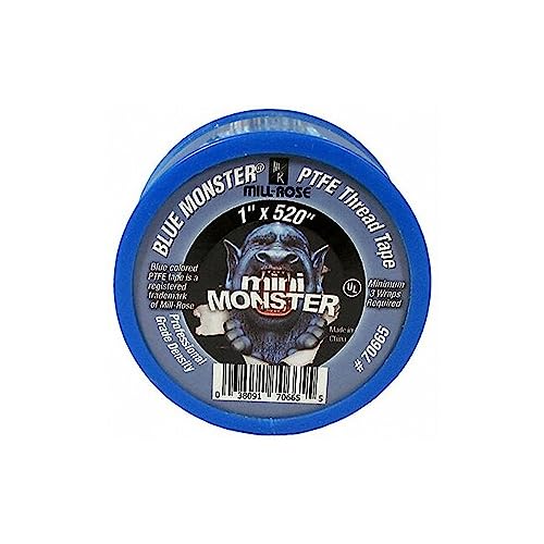 Millrose 70665 Monster Roll PTFE Thread Seal Tape, 1-Inch x 520-Inch, Blue