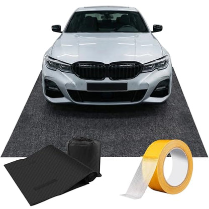 Garage Floor Protection Mat (7'5" x 17') uitable for garages, Oil Spill Prevention, Waterproofing, and Protection of Floor Surfaces(Includes Double Sided Tape Rolling Creeper Mat) - size: 7'6" x 17'