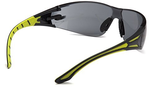 Pyramex Endeavor Plus Safety Glass Black/Gray Frame With Foam Padding Clear H2MAX Anti-fog Lens - color: Gray Lens/ Black-green Frame, style: Standard