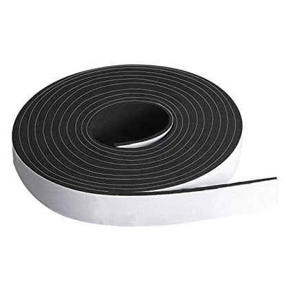 Neoprene Foam Strip Roll by Dualplex, 1" Wide x 10' Long x 1/16" Thick, Weather Seal High Density Stripping with Adhesive Backing – Weather Strip Roll Insulation Foam Strips - size: 1" Wide x 10' Long x 1/16" Thick