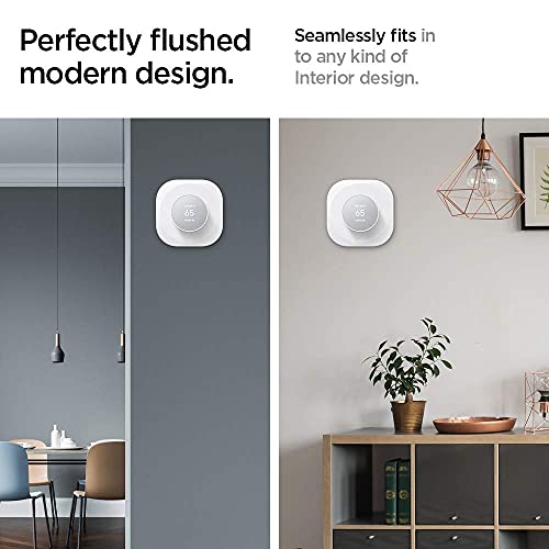 Spigen Wall Plate Designed for Google Nest Thermostat Wall Plate (Included Metal Plate and 4 Screws) - White - color: White