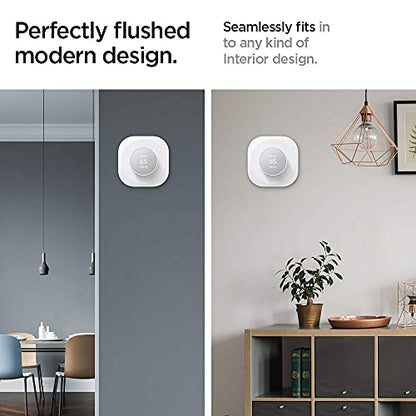 Spigen Wall Plate Designed for Google Nest Thermostat Wall Plate (Included Metal Plate and 4 Screws) - White - color: White