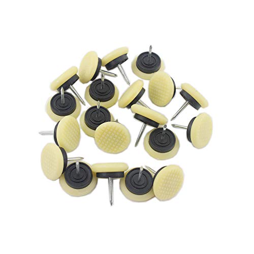 50pcs Round Heavy Duty Nylon Furniture Pads,Ulifestar Nail On Furniture Sliders Hardwood Floor Protectors for Chair Table Desk Desser Cabinet Sofa Couch Leg Feet Non Slip Glides Dia 19mm(Yellow) - color: Yellow, size: DIA19MM/0.75‘’