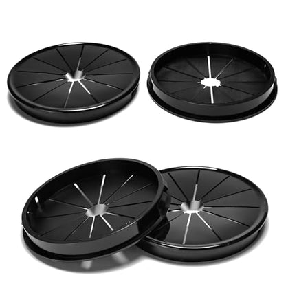 4 Pcs Cable Grommet, Snap Bushing 3-9/16" (90 mm) Mounting Diameter, Flexible Petal-Shaped Buckle Round Nylon Desk Grommet for Wires Through Countertop Cord Organizer and Protection, Black - style: 3-9/16" -RSB 4PCS