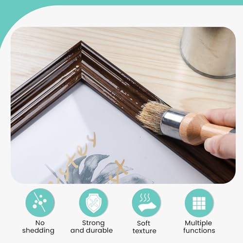 Mister Rui Chalk Wax Paint Brush, 3pcs, Chalk Paint Brushes for Furniture, Small Wax Brush for Acrylic Paint, Milk Paint, Natural Bristles Stencil Brushes, No Shedding - size: 3pcs, Small