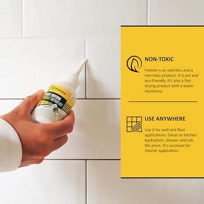 Tile Grout Repair Kit, White Grout Filler Tube 8 oz, Grout Repair Renews, Fast Drying Repait Kit, Grout Sealer for Floor Tile - Spatula Included (2xWhite) - style: 2xWhite