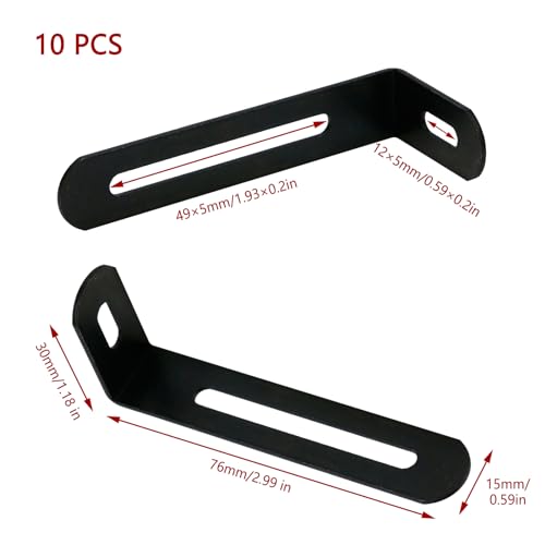 KUMGROT 10pcs L Bracket Corner Brace Stainless Steel Adjustable Corner Brackets 90 Degree Right Angle Bracket Shelf Bracket for Wood Furniture Chair Drawer, 76 x 30 x 15mm/2.99 x 1.18 x 0.59in Black - size: 76mm, style: L-shaped Brackets