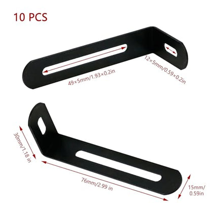 KUMGROT 10pcs L Bracket Corner Brace Stainless Steel Adjustable Corner Brackets 90 Degree Right Angle Bracket Shelf Bracket for Wood Furniture Chair Drawer, 76 x 30 x 15mm/2.99 x 1.18 x 0.59in Black - size: 76mm, style: L-shaped Brackets