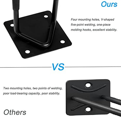 Garage Hook Hangers 2 Pcs, Shovel Holder Wall Mount, Rake Racks, Upgraded Ladder Hanger, Heavy Duty Folding Chair Rack, Garden Tool Hooks for Hanging Yard Tools, Ladders, Bikes and More