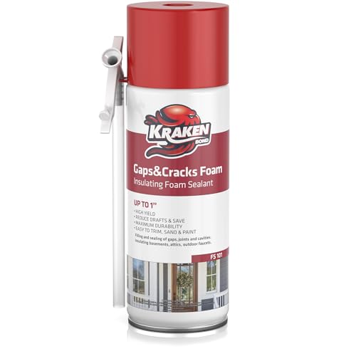 Kraken Bond Gaps & Cracks Expanding Foam Sealant - (1x12oz) High Expansion Polyurethane Spray Foam for Window & Door, Straw Use Waterproof High Yield Gap Filler - 1 Pack - size: 1 Pack