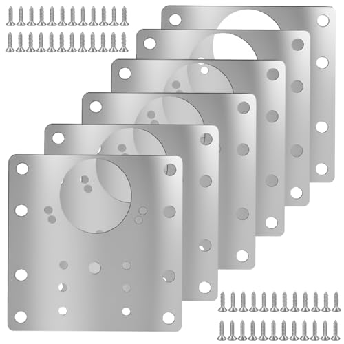 Cabinet Hinge Repair Plate Kit 6PCS Stainless Steel Repair Plate Door Hinge Repair Kit Cabinet Repair Kit with Screws for Kitchen Cabinet Cupboard Door Furniture Fix