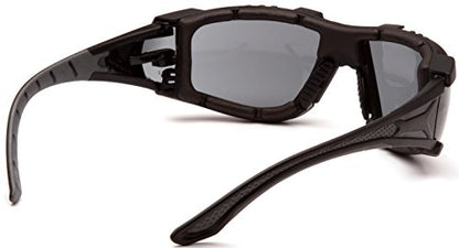 Pyramex Endeavor Plus Safety Glass Black/Gray Frame With Foam Padding Clear H2MAX Anti-fog Lens - color: Gray H2max Anti-fog Lens/ Black-gray Frame, style: Foam Padded