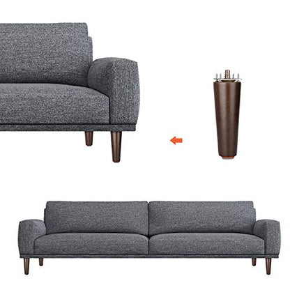 Furniture Legs 6 Inches Sofa Legs Mid Century Modern Walnut Wood Furniture Feet Replacement Legs with Leg Mounting Plates & Felt Protectors for Sofa Cabinet Couch Ottoman Coffee Table Bench Chair - color: Walnut Wood Furniture Legs 6"