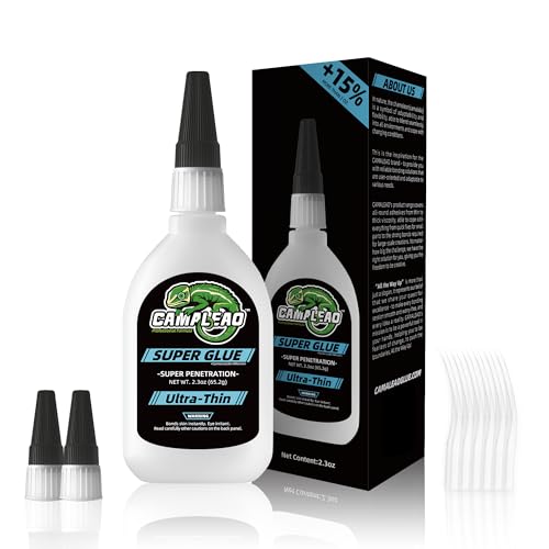 Ultra-Thin Super Glue Liquid Kit 2.3 oz, Fast Drying Clear Superglue for Plastic Metal Glass Shoe 3D Printing, Instant Cyanoacrylate Adhesive for Woodworking Stabilizing CA Finish Jewelry Inlay - size: 2 oz., style: ULTRA-THIN VISCOSITY