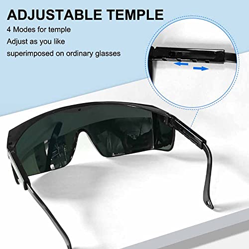 IPL190nm to 2000nm Laser Safety Glasses , UV Blocking Laser Glasses Eye Protection Protective Goggles Eyewear for Hair Removal Treatment and Laser Cosmetology Operator Eye Protection Adjustable Temple - color: Black