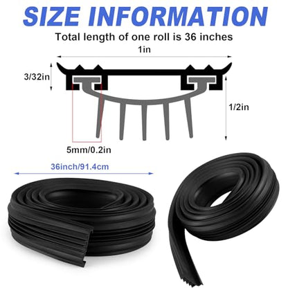 Nuanchu 1 PC 36 Inch Hardware U Shaped Rubber Door Bottom Sweep Weather Stripping Seal for Exterior/Front Doors Weatherproof & Noise Reducing Includes Rubber Door Seal Bottom Only (Black) - size: 36 Inch