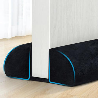 Under Door Draft Stopper for Bottom of Door 30 inch 90° Twin Triangle Door Draft Blocker Large Gap Draft Guard Door Seal Strip Soundproof Sweep Blocks Noise, Light, Dust Home Dorm Room Essential - size: 30"