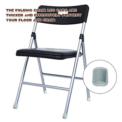 Jetec 72 Pieces 7/8 Inch Folding Chair Leg Caps Heavy-Duty Plastic Chair End Caps Non-Marring Furniture Glides Round Hardwood Floor Protectors, Grey
