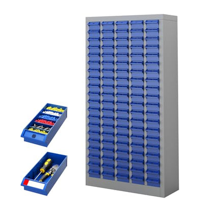 100 Drawers Part Cabinet Chest, Bolt Nut Tool Storage Documents with ABS Material Drawer for Hardware Organization Equipment Shelves Garage Workshop Office Supplies, Grey