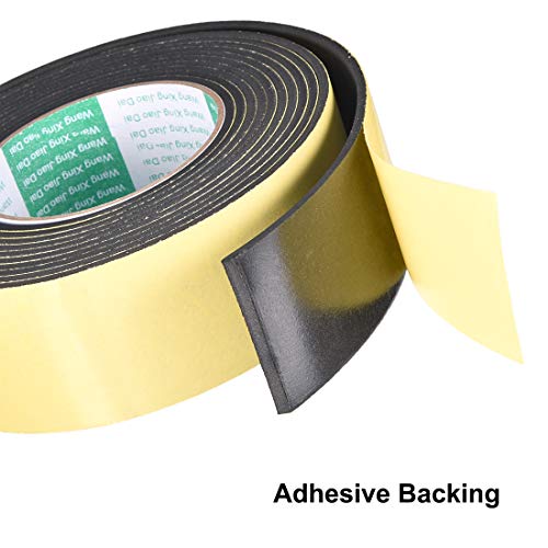uxcell Sealing Foam Tape 50mm Wide 3mm Thick 4m/13ft Long, Self Adhesive Weather Strip for Window Door Insulation, Pack of 2 - size: 50mmx3mmx4m