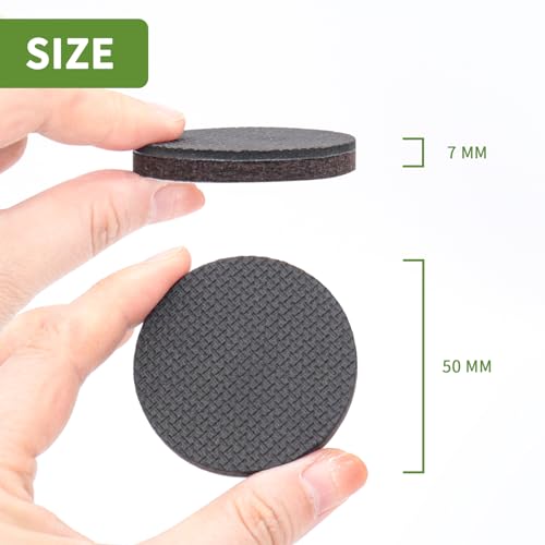 Non Slip Furniture Pads 32 PCS 2'' Round - Anti Slip Furniture Pads - Self Adhesive Rubber Feet Furniture Feet - Chair Leg Floor Protectors - Keep Furniture in Place - size: Round 2 inch 32PACK