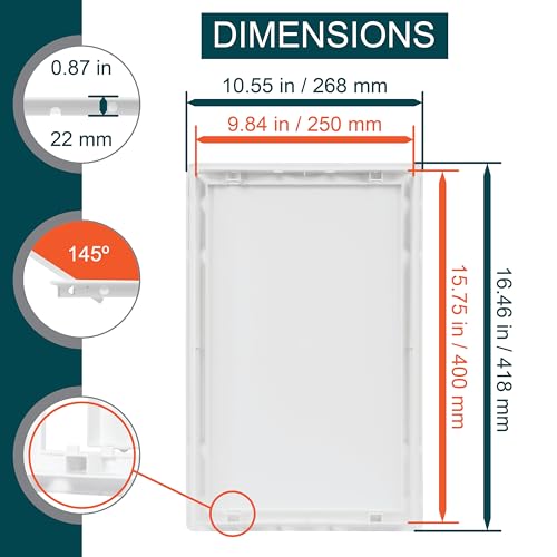 10 x 16 White Plastic Access Panel. Service Shaft Door Panel. Plumbing, Electricity, Heating, Alarm Wall Access - color: White, size: 10" x 16"