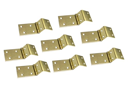 QCAA Heavy Duty Durable Steel Chest Hinge for Box, Door & Cabinet, 1-1/2" x 1.8 mm, Brass Plated, 8 Pack, Made in Taiwan - color: Brass Plated, size: 8 Pack (1-1/2" x 1.8mm)