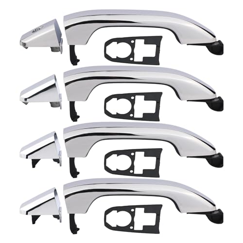 APPERFiT Exterior Door Handles w/Gaskets Set Chrome Compatible with 2014-2020 Chevy Chevrolet Silverado Suburban Tahoe, GMC Sierra Yukon Door Parts 84713663 84711849 22923609 - color: Chrome