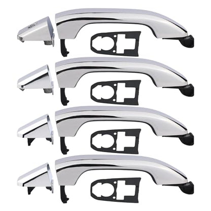 APPERFiT Exterior Door Handles w/Gaskets Set Chrome Compatible with 2014-2020 Chevy Chevrolet Silverado Suburban Tahoe, GMC Sierra Yukon Door Parts 84713663 84711849 22923609 - color: Chrome