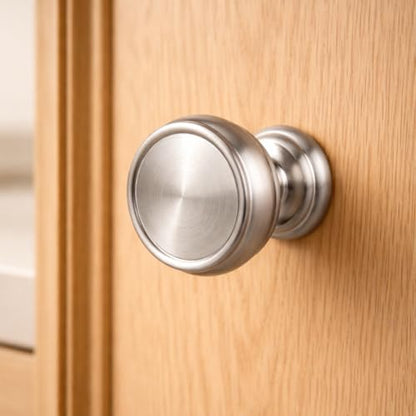10 Pack Brushed Satin Nickel Cabinet Knobs, Furniture Hardware Knob Cabinet Pulls, Modern Single Hole Hardware for Kitchen Cabinet, Dresser, Drawer - color: Brushed Satin Nickel