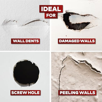 XFasten Drywall Repair Kit 12-Pack 4/6/8 Inch Aluminum Dry Wall Repair Patch Kit, Wall Patch Kit for Holes Drywall, Sheetrock Repair Kit, Ceiling Mesh Self-Adhesive Drywall Hole Repair Kit