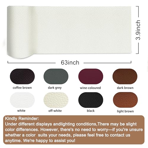 Leather Repair Tape,3.9 x 63 Inches Self Adhesive Leather Repair Patch,Vinyl Leather Repair Kit for Furniture,Couches,Car Seats,Sofas,Office Chairs,Beige - color: Beige, size: 3.9*63inch