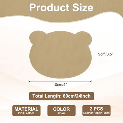 PATIKIL Leather Repair Patch, 2 Pcs 4 x 3.5 Inch Self-Adhesive Vinyl Patch Furniture Tape Repair Kit for Sofas Couches Stools Chairs Cabinets Bags, Khaki - color: Khaki