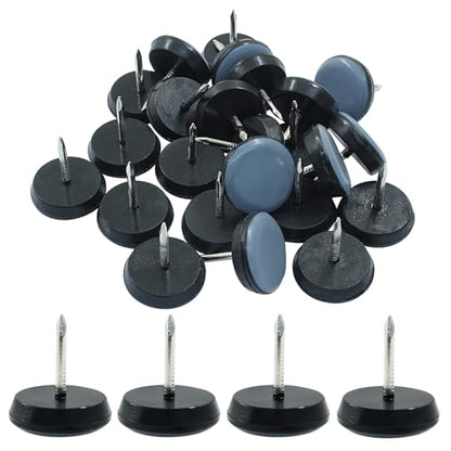 Bivethoi 3/4" Nail on Furniture Sliders (24 Pack) - Heavy Duty PTFE Chair Leg Slider Glide Wooden Furniture Movers - Easy & Safe Floor Protector, Grey - size: 3/4 inch, Round