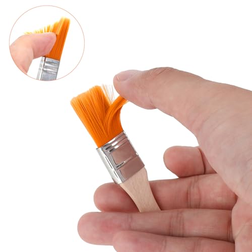 Piriuuo 10 Pcs Small Paint Brush for Walls, 1 Inch Touch Up Paint Brushes Prune Painting Tool Paints and Chip Brushe Angle Brushes for Stains, Varnishes, Watercolor, Wood, Wall, Furniture