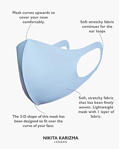 KARIZMA Styling Essentials Cloth Face Mask. 4 Buttery Soft Masks Washable Fabric. (Classic) Pink, Soft Grey, Blue and Black Face Mask Reusable. Fabric Face Mask 4 Pieces - color: Multi